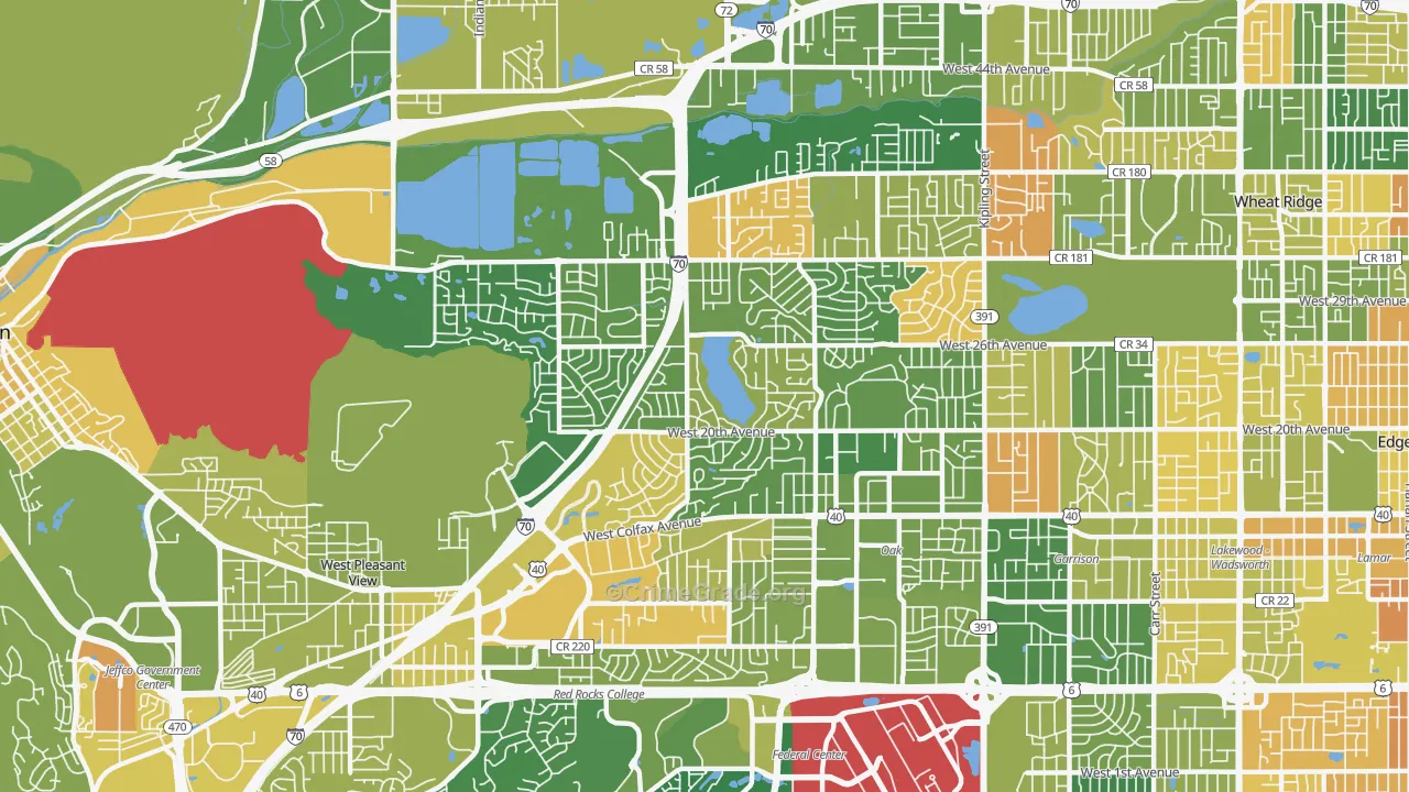 Applewood, Lakewood, CO Map of Murder Rates