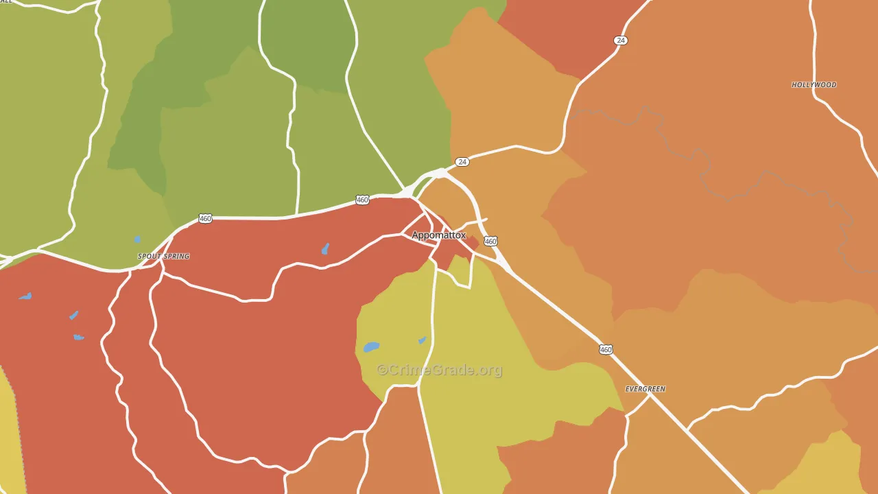 Appomattox, VA Map of Murder Rates