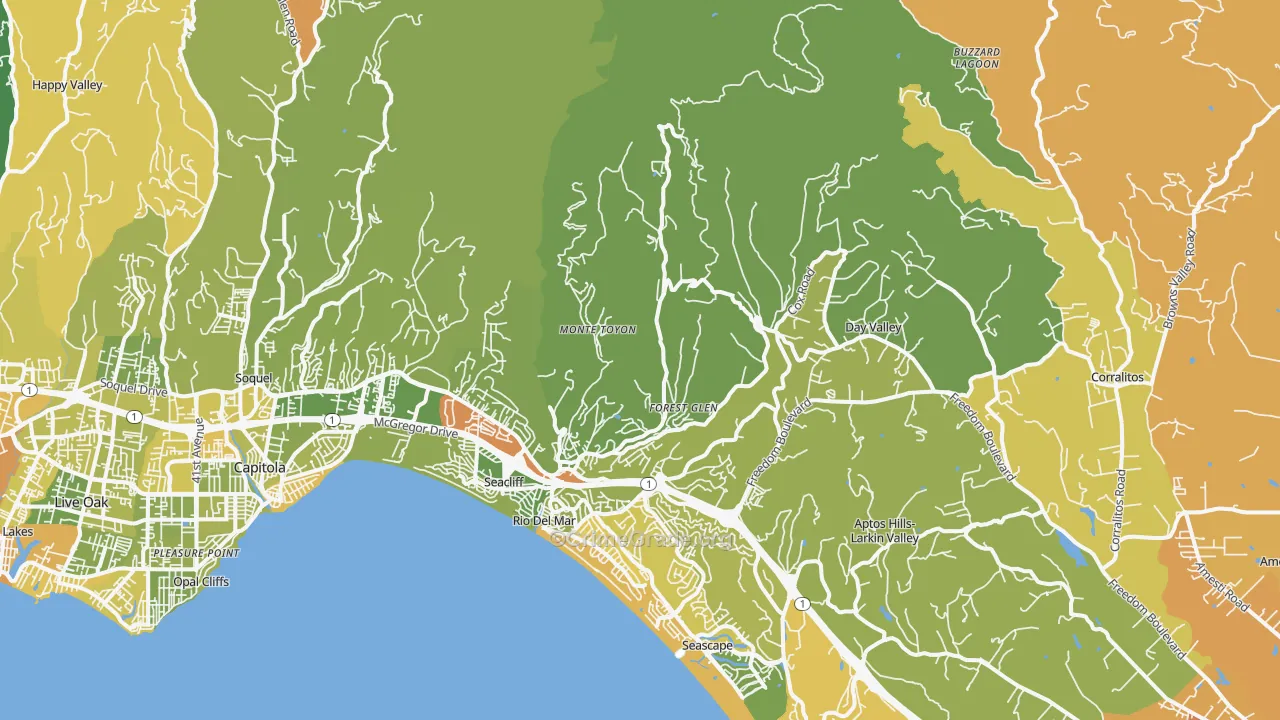 Aptos, CA Map of Murder Rates