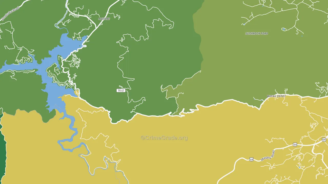 Aquone, NC Map of Murder Rates