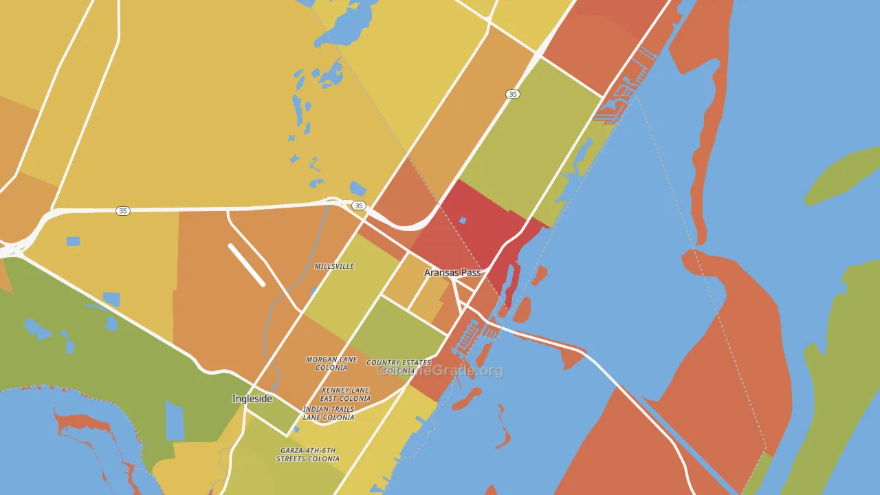 Aransas Pass, TX Map of Murder Rates
