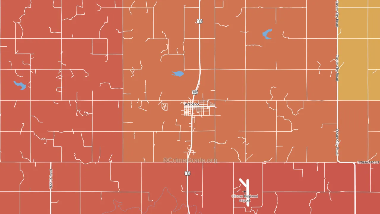 Arapaho, OK Map of Murder Rates