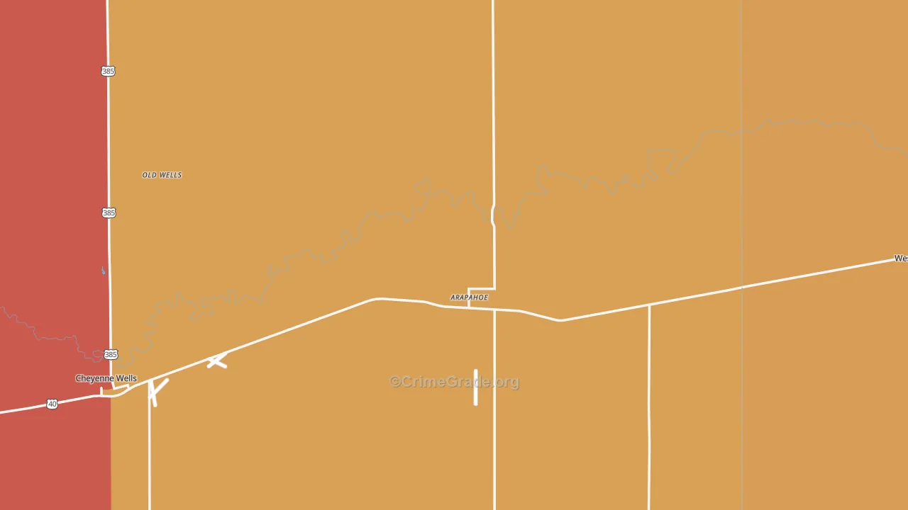 Arapahoe, CO Map of Murder Rates