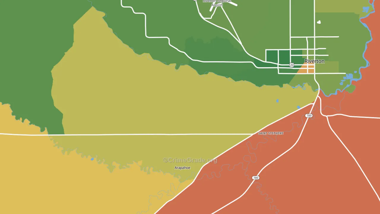Arapahoe, WY Map of Murder Rates