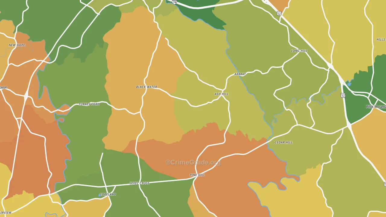 Ararat, NC Map of Murder Rates