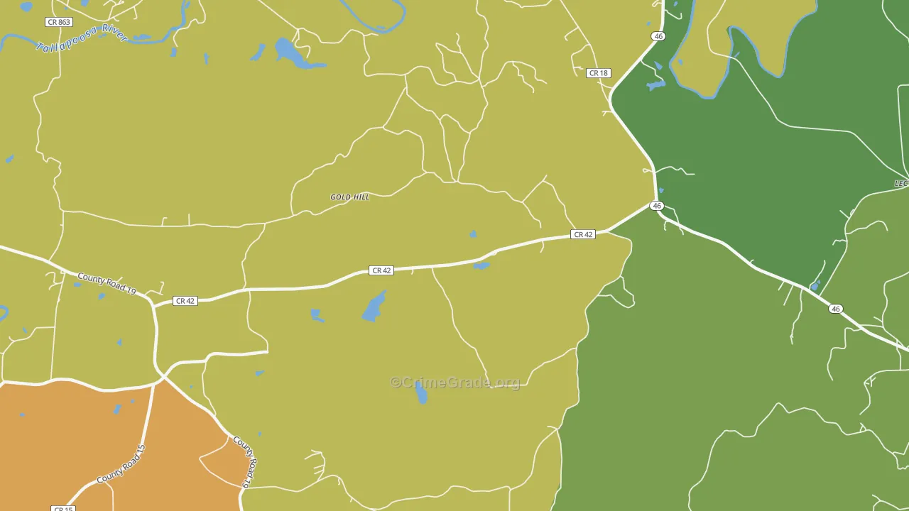 Arbacoochee, AL Map of Murder Rates
