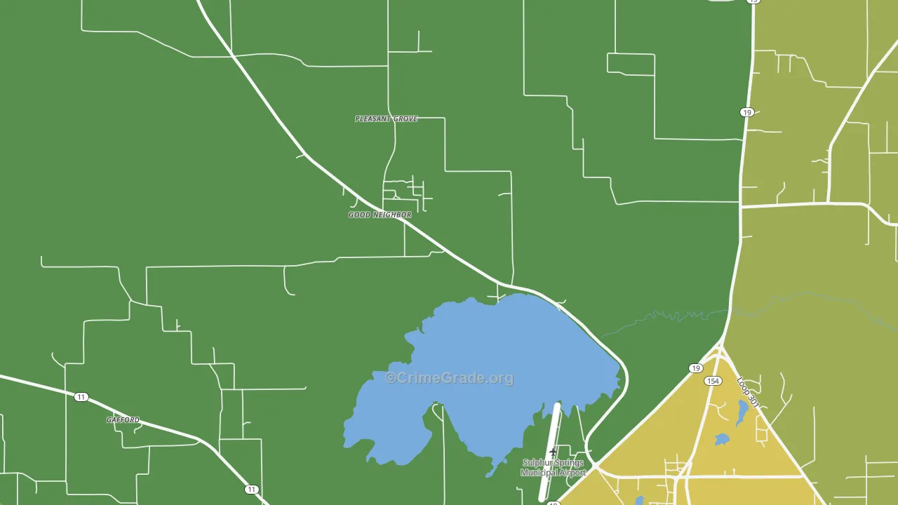 Arbala, TX Map of Murder Rates