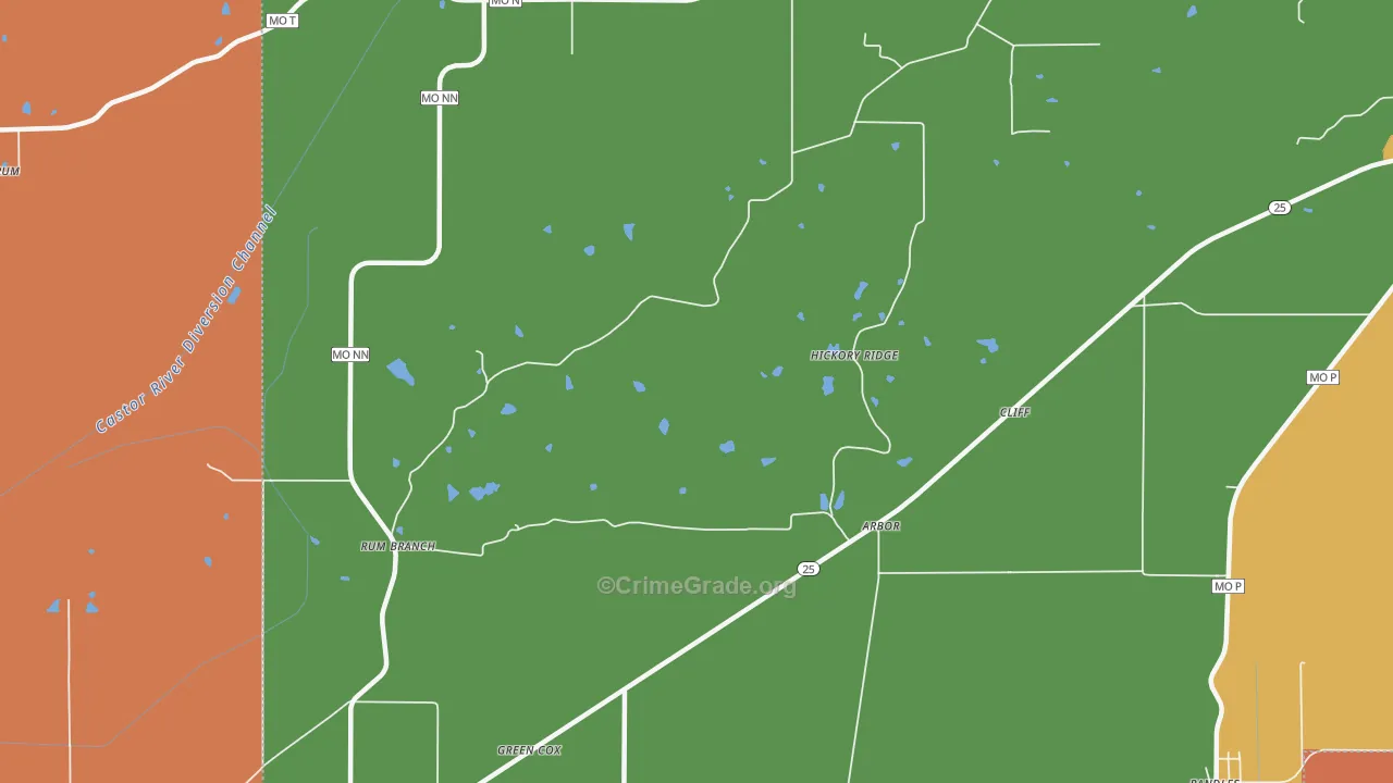Arbor, MO Map of Murder Rates