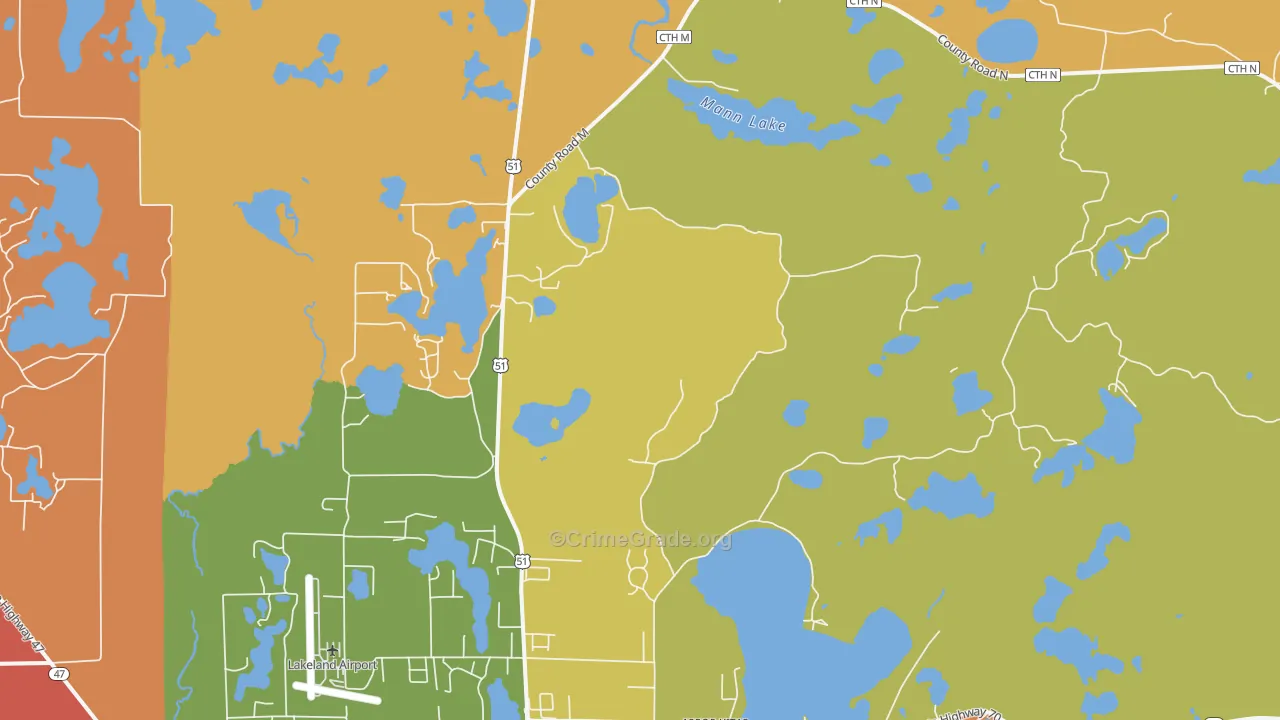 Arbor Vitae, WI Map of Murder Rates