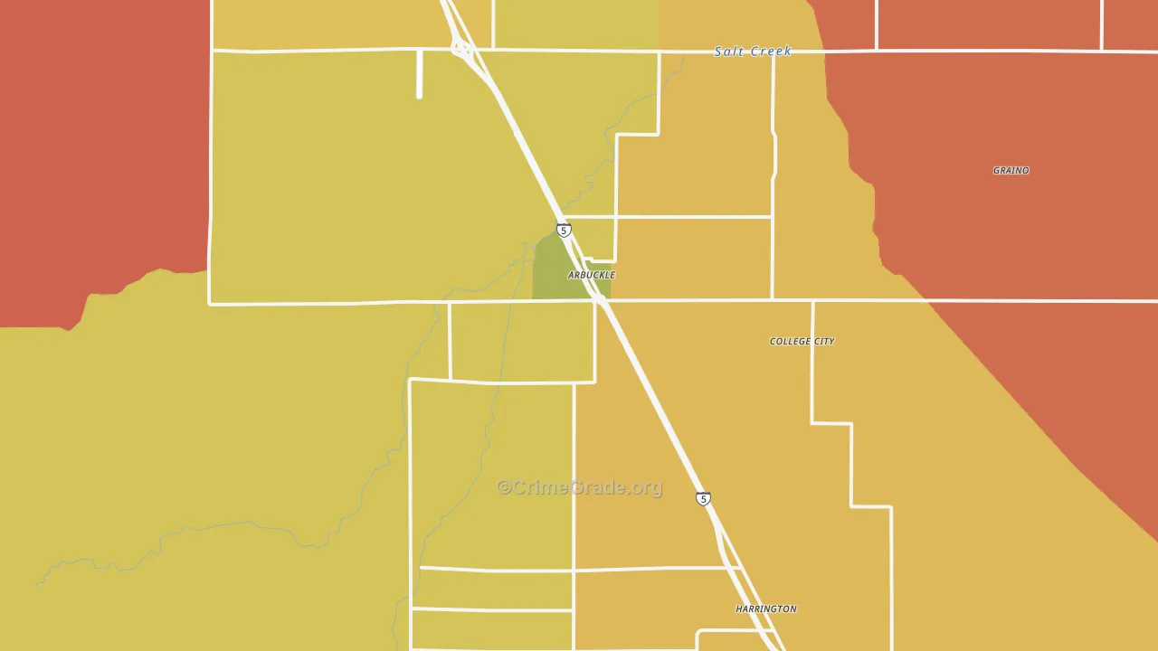 Arbuckle, CA Map of Murder Rates