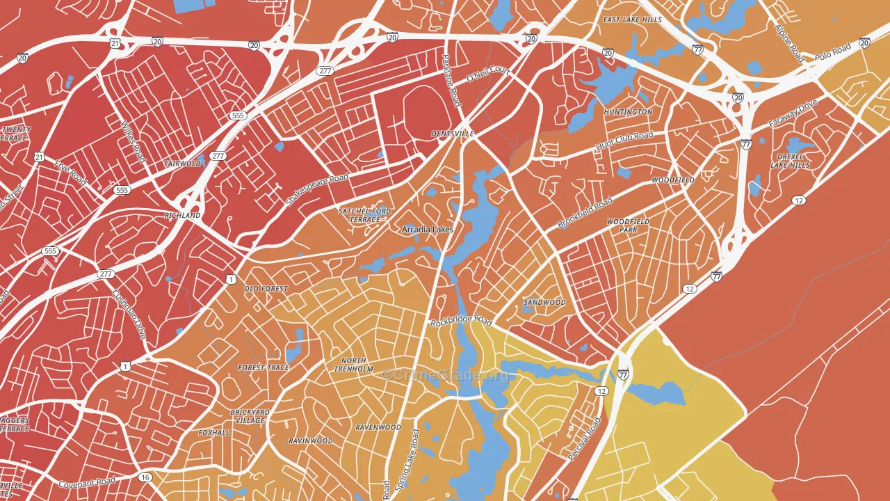 Arcadia Lakes, SC Map of Murder Rates