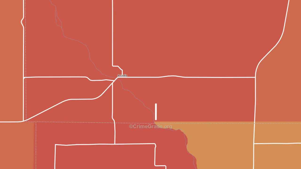 Arcadia, NE Map of Murder Rates