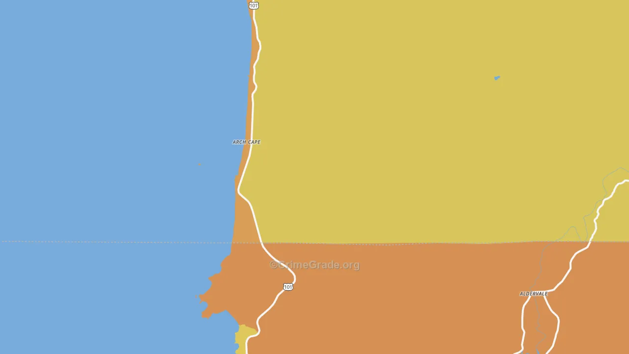 Arch Cape, OR Map of Murder Rates