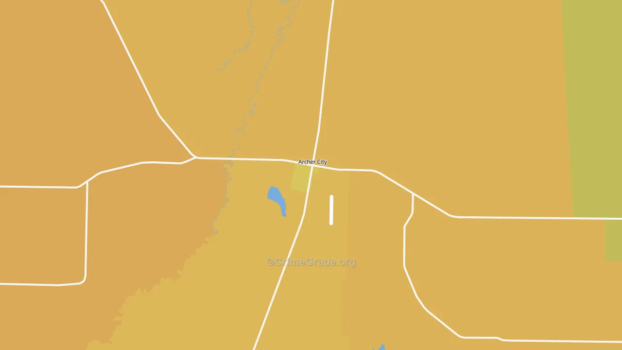 Archer City, TX Map of Murder Rates