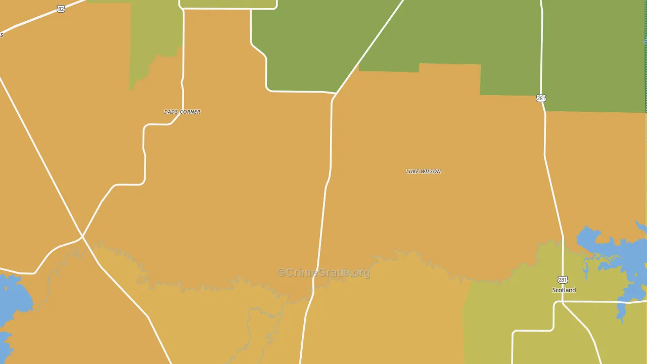 Archer County, TX Map of Murder Rates