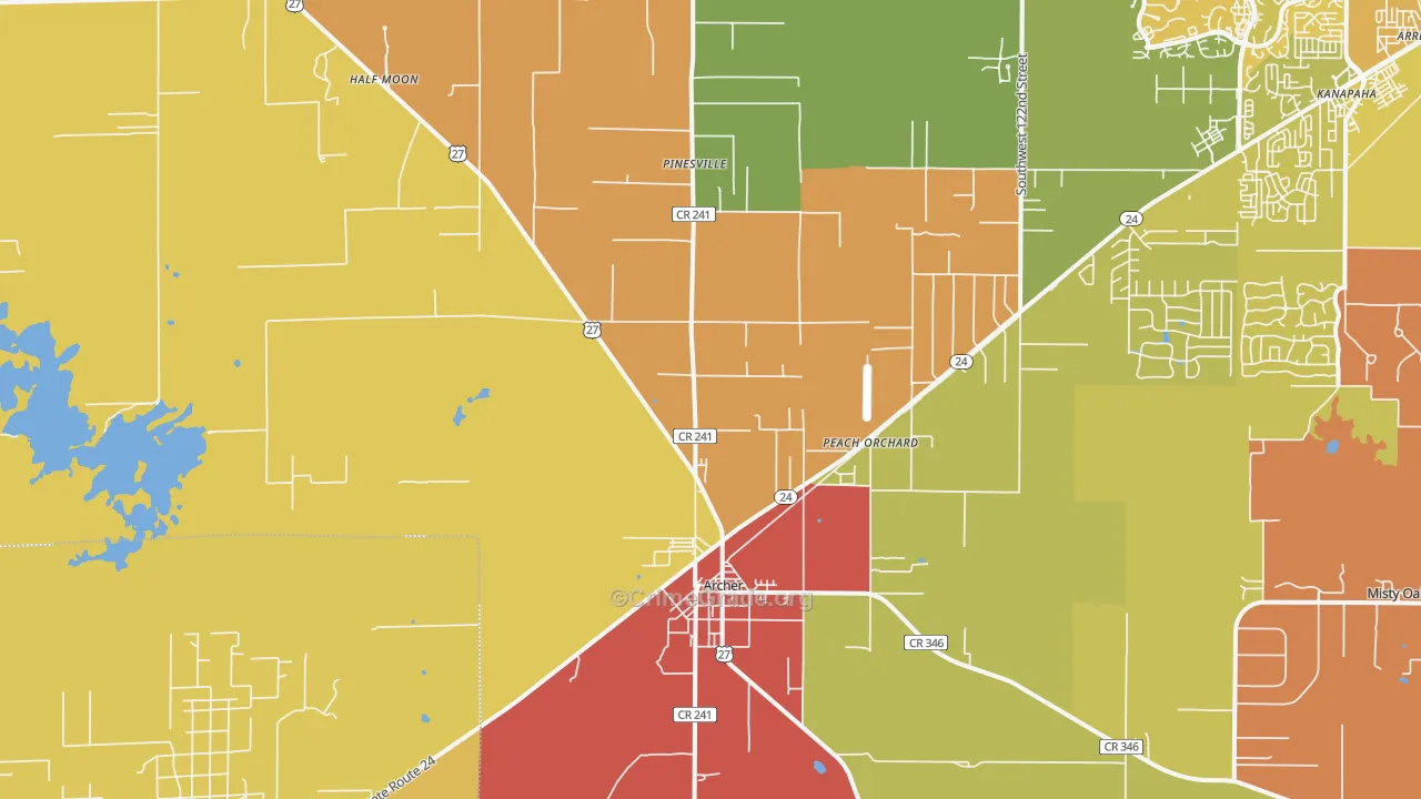 Archer, FL Map of Murder Rates