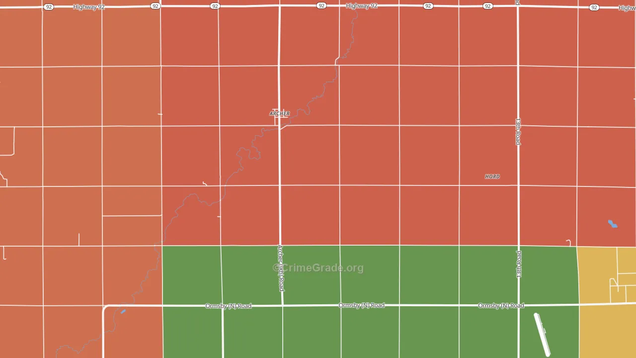 Archer, NE Map of Murder Rates