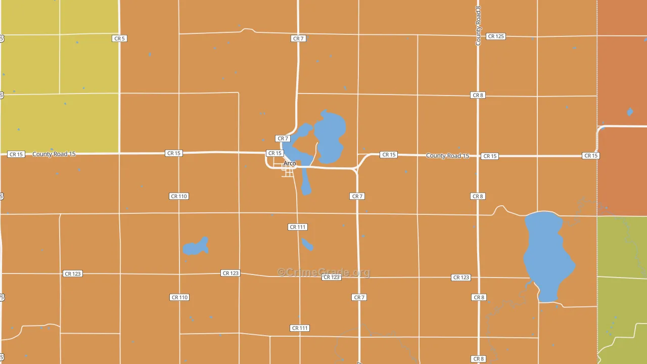 Arco, MN Map of Murder Rates