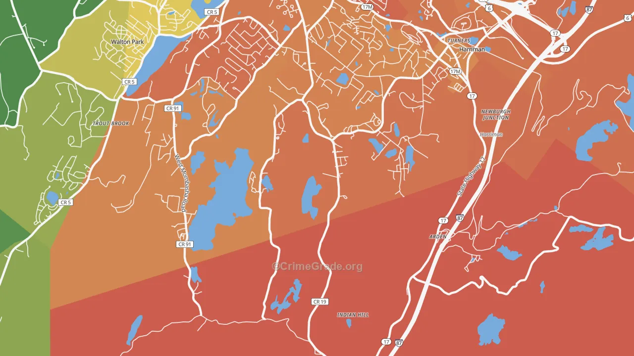 Arden, NY Map of Murder Rates