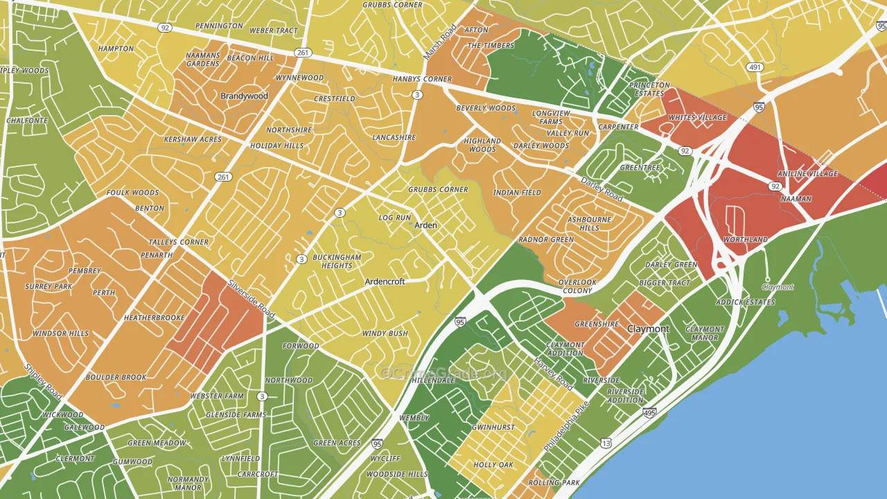 Ardentown, DE Map of Murder Rates