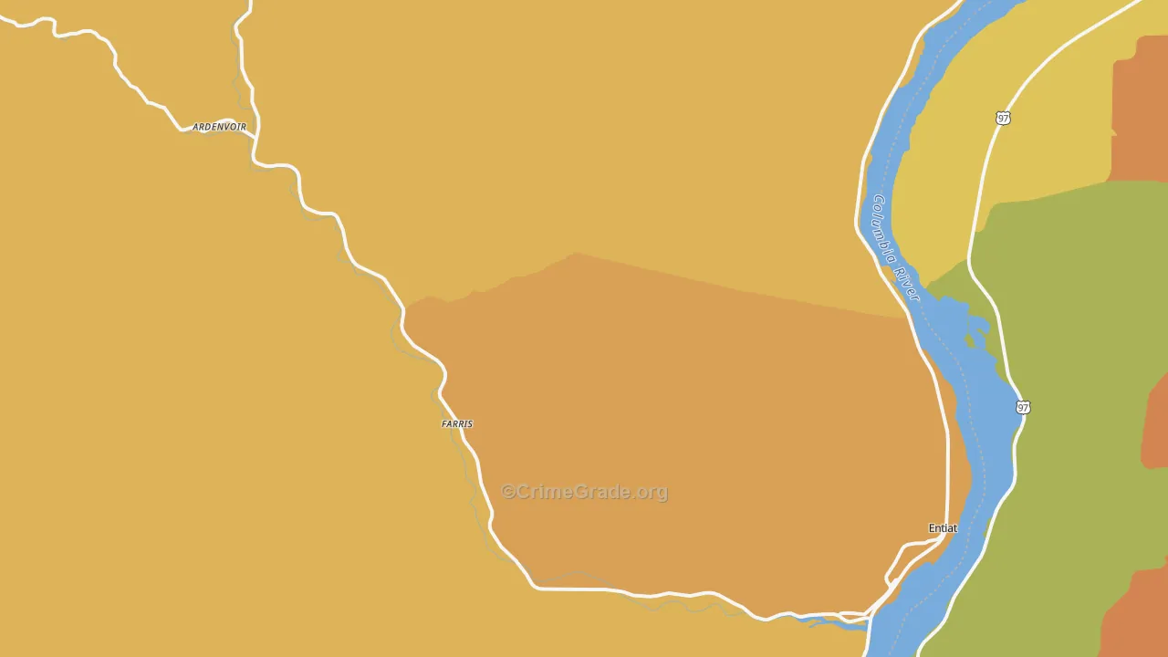 Ardenvoir, WA Map of Murder Rates