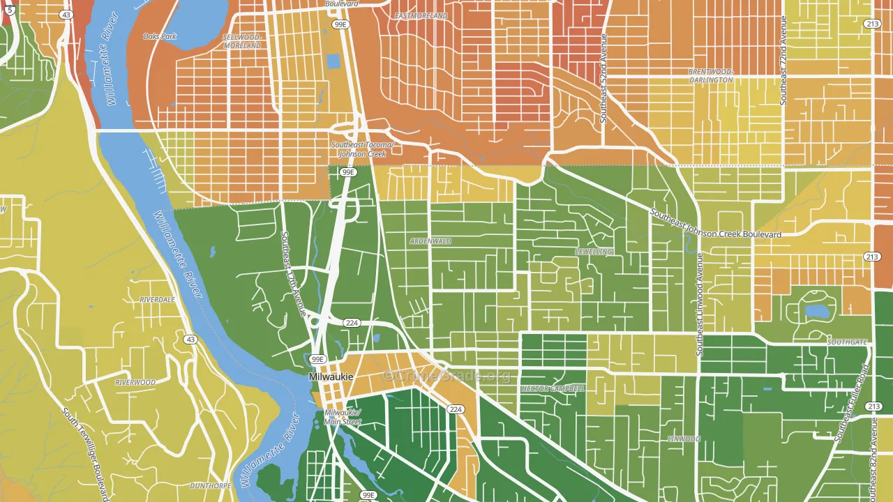 Ardenwald, Milwaukie, OR Map of Murder Rates