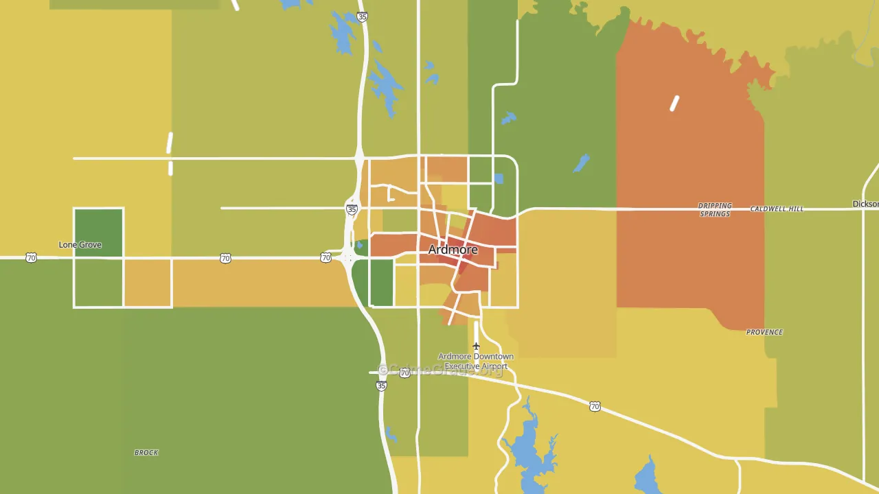 Ardmore, OK Map of Murder Rates