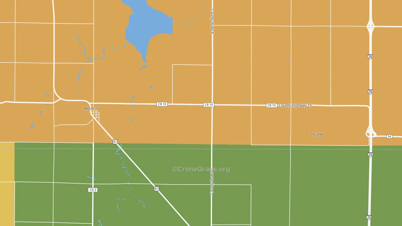Ardoch, ND Map of Murder Rates