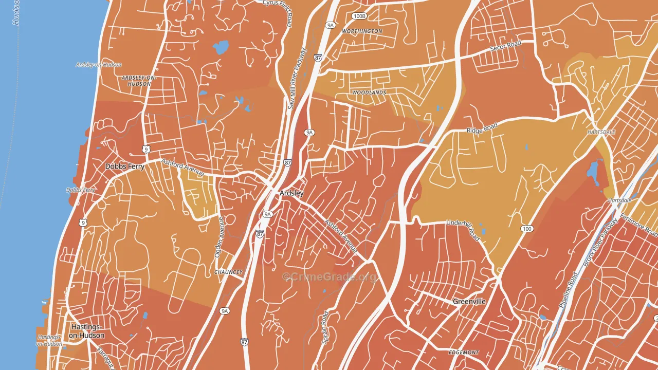 Ardsley, NY Map of Murder Rates