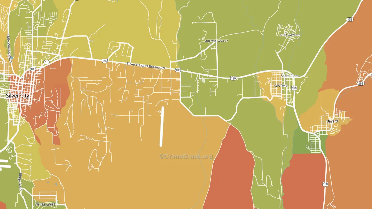 Arenas Valley, NM Map of Murder Rates