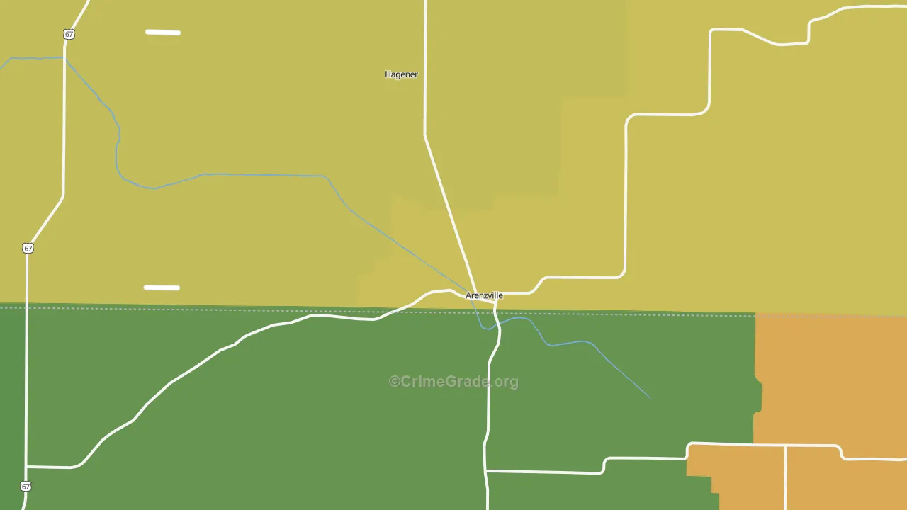 Arenzville, IL Map of Murder Rates