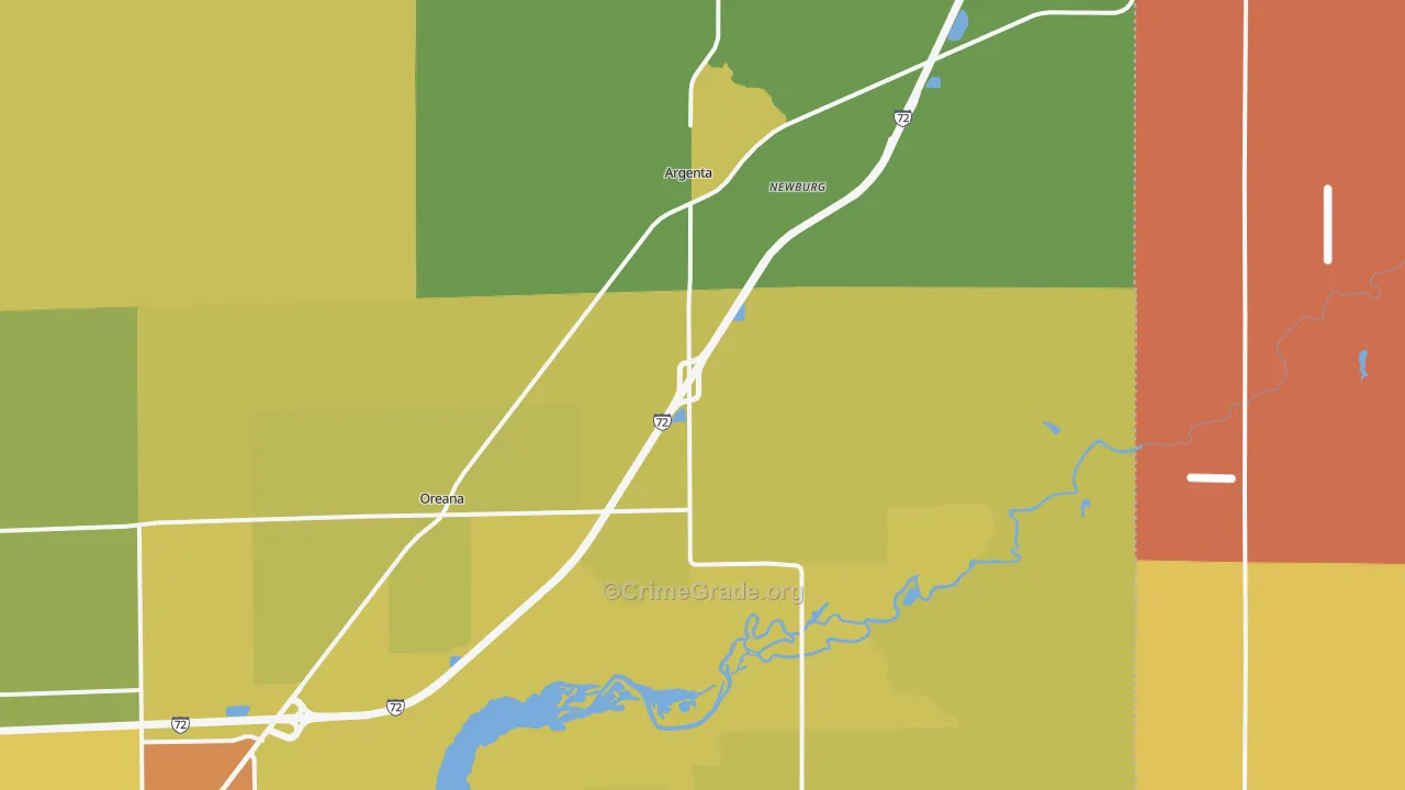 Argenta, IL Map of Murder Rates