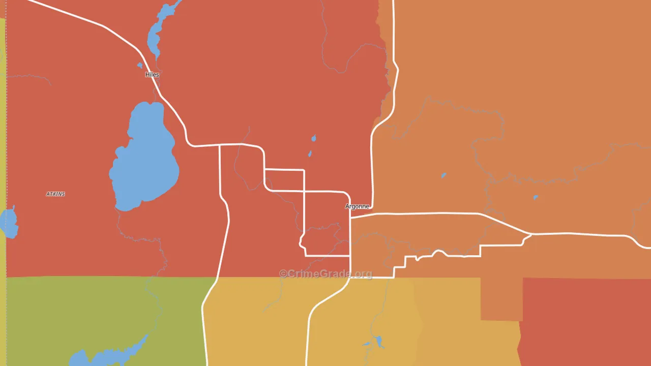 Argonne, WI Map of Murder Rates