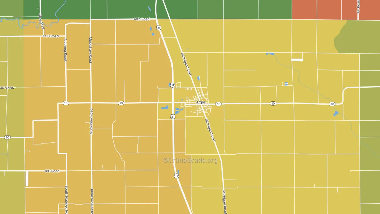 Argos, IN Map of Murder Rates