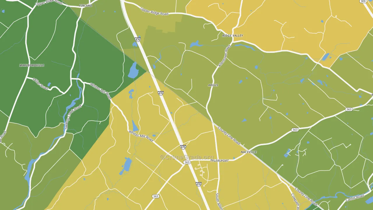 Argus, PA Map of Murder Rates