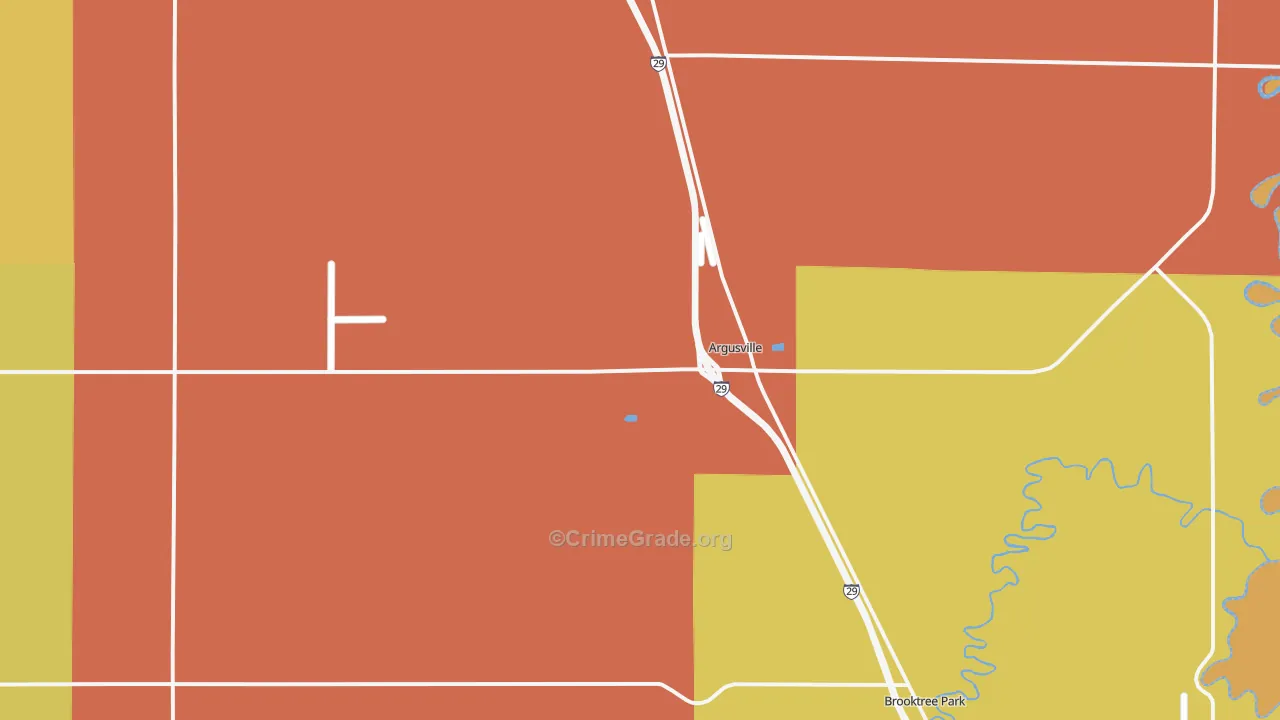 Argusville, ND Map of Murder Rates
