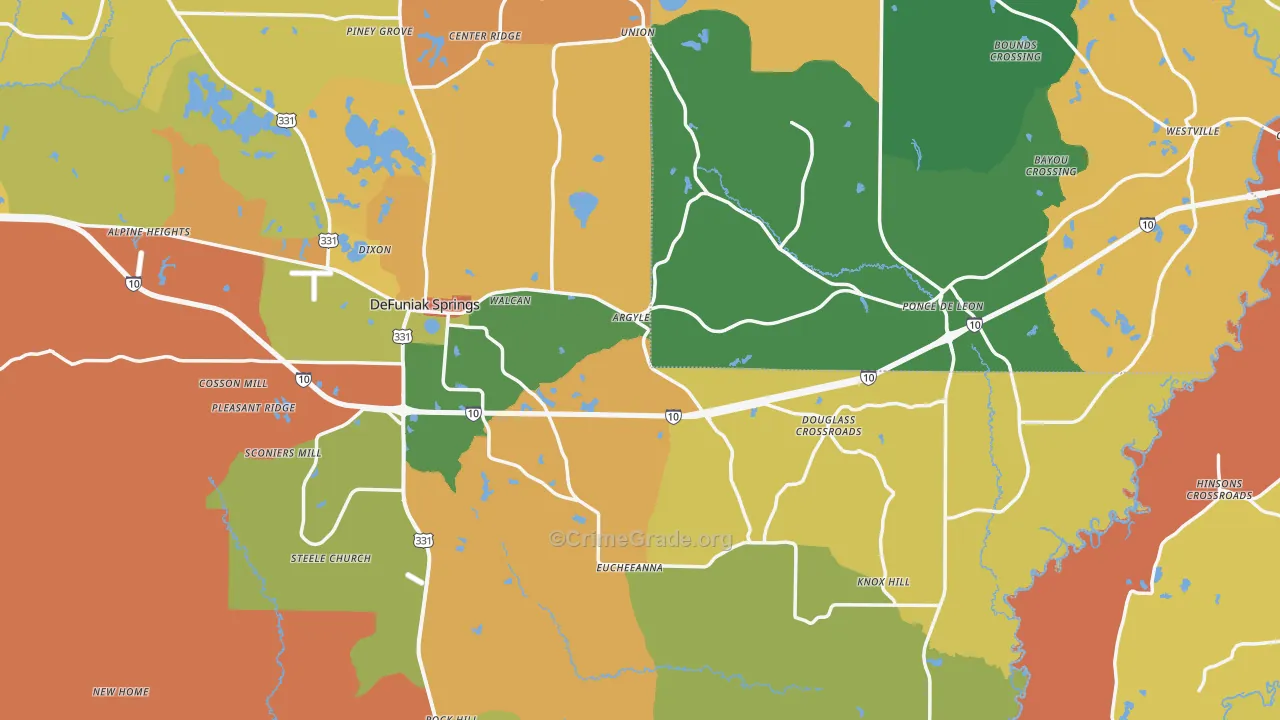 Argyle, FL Map of Murder Rates