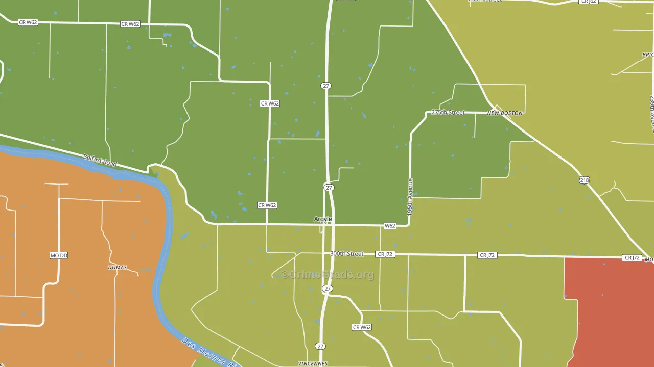 Argyle, IA Map of Murder Rates