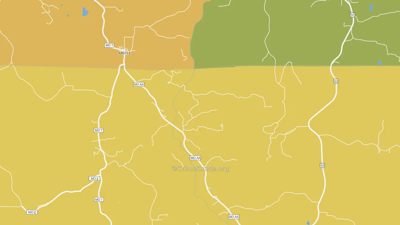 Argyle, MO Map of Murder Rates