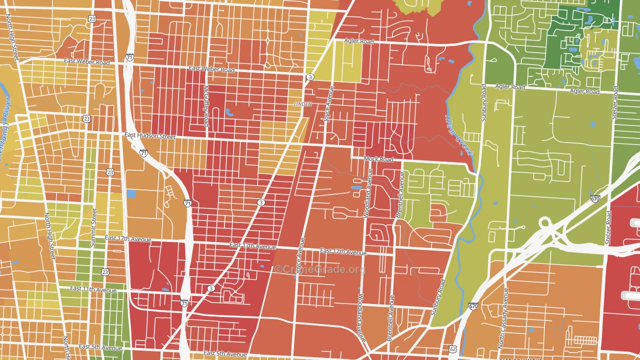 Argyle Park, Columbus, OH Map of Murder Rates