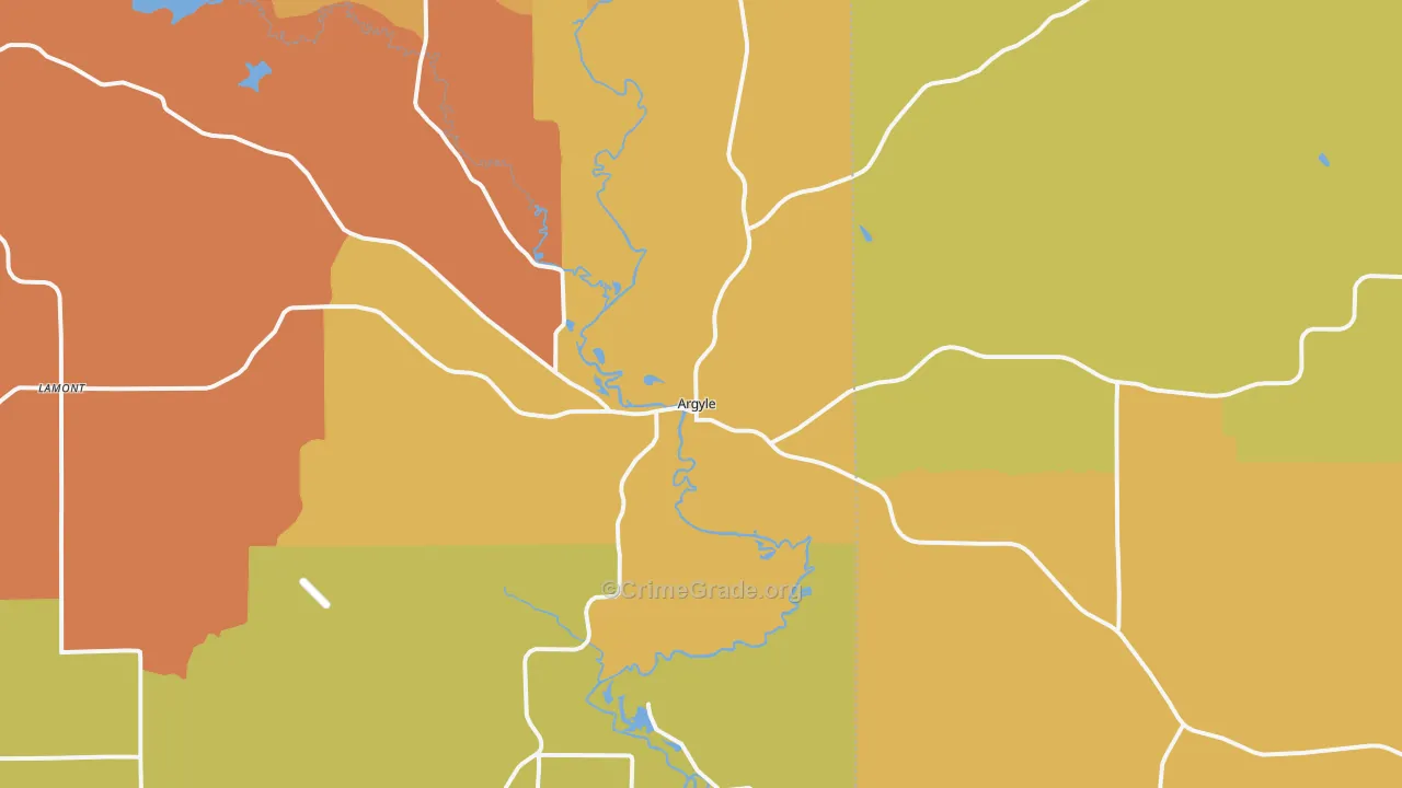 Argyle, WI Map of Murder Rates