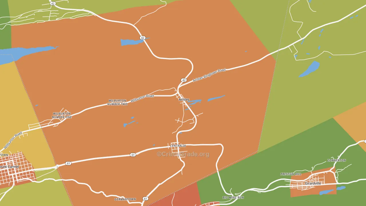 Aristes, PA Map of Murder Rates
