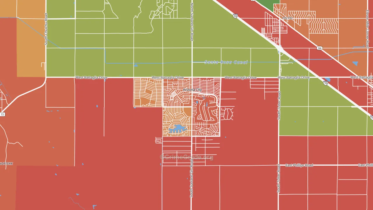 Arizona City, AZ Map of Murder Rates