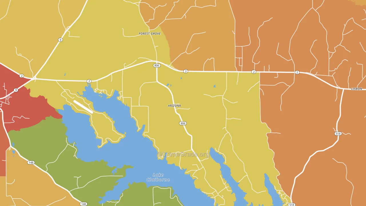Arizona, LA Map of Murder Rates
