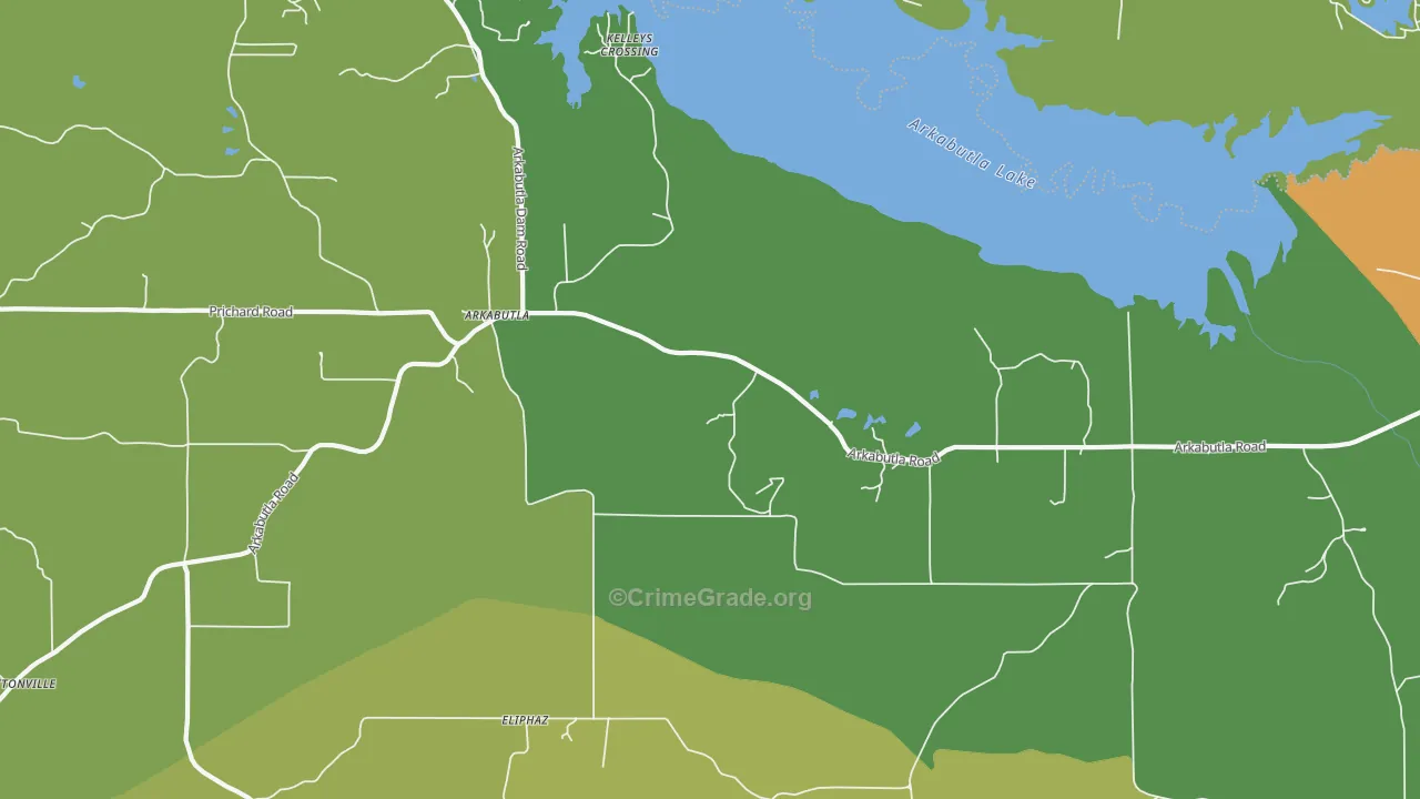 Arkabutla, MS Map of Murder Rates