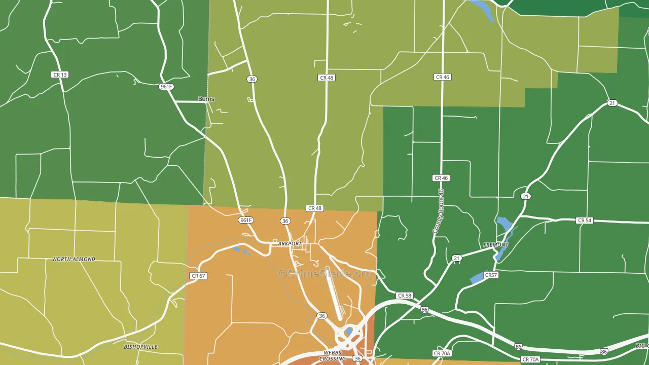 Arkport, NY Map of Murder Rates