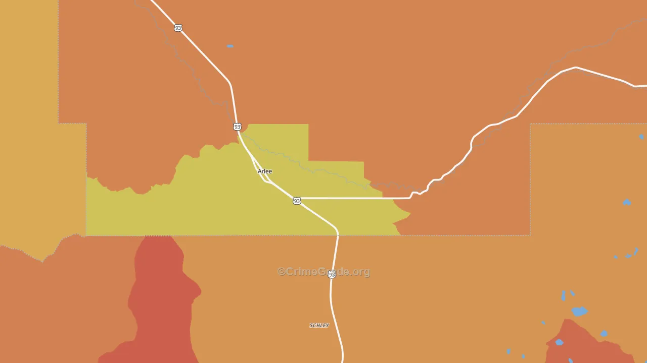 Arlee, MT Map of Murder Rates