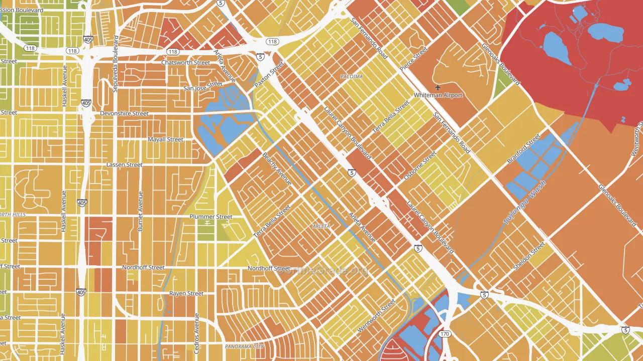 Arleta, Pacoima, CA Map of Murder Rates