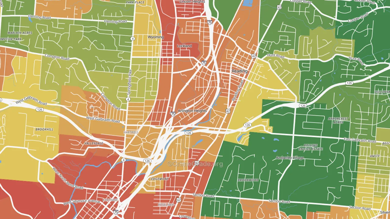 Arlington Heights, OH Map of Murder Rates