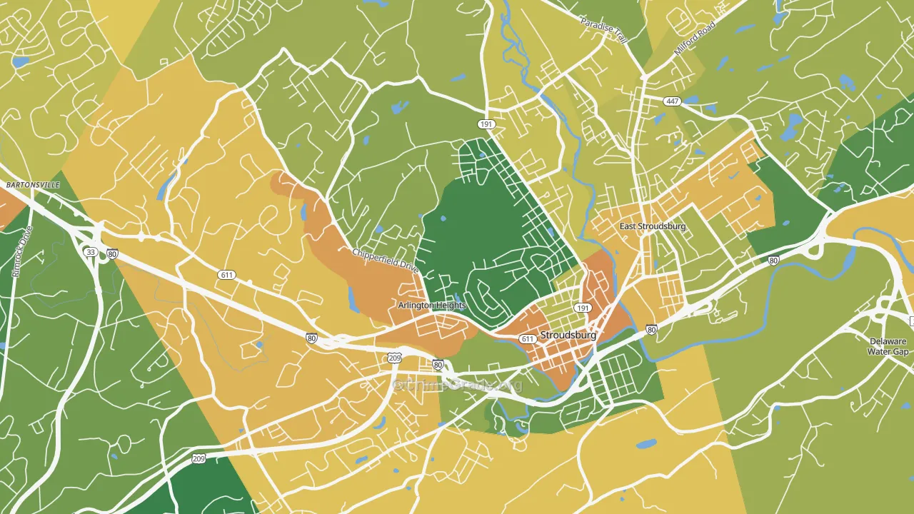 Arlington Heights, PA Map of Murder Rates